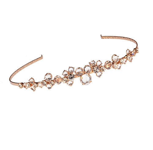 růžovo zlatavá krystalová čelenka