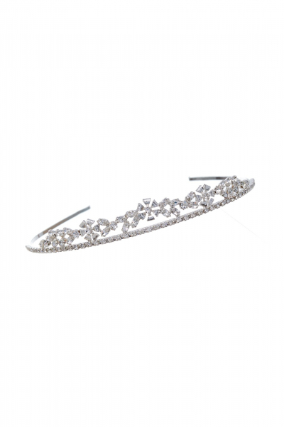 wedding tiara crystal / silver plated