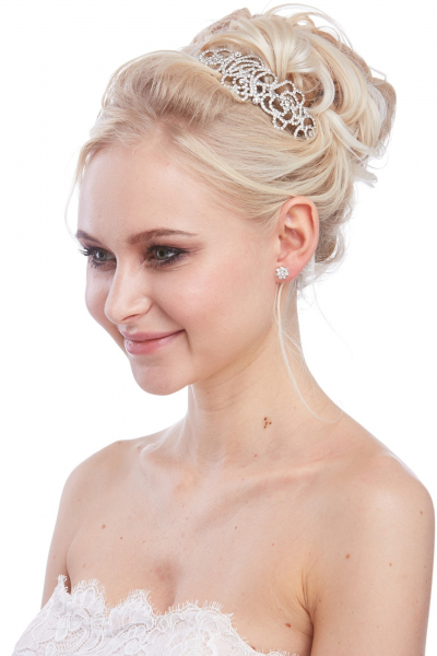 Svatební čelenka s asymetrickým motivem