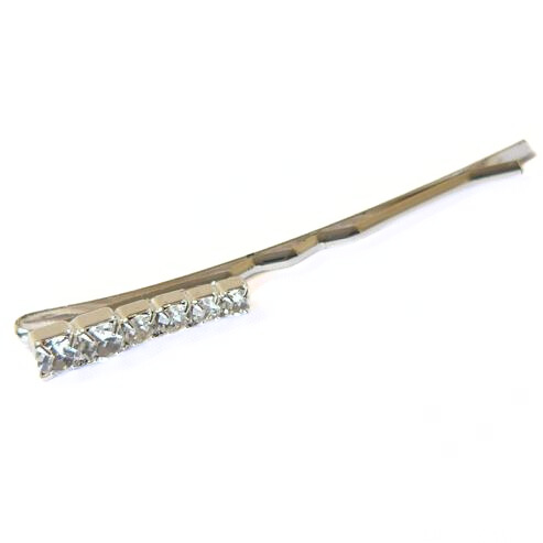 hair pin crystal / silver plated