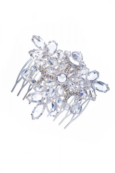 Vlasový hřebínek, šanel / stříbrná galvanizace