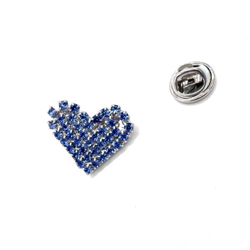 Brož / pin malé srdíčko, modrá