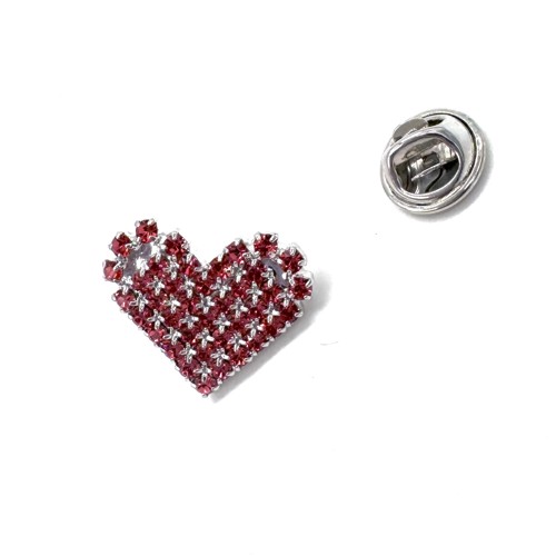 Brož / pin malé srdíčko, malinová