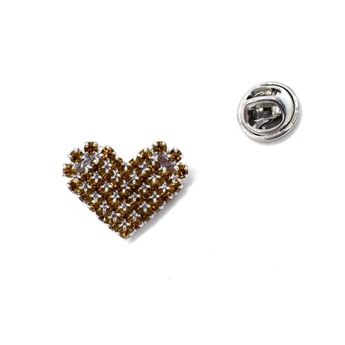 Brož / pin malé srdíčko, medová