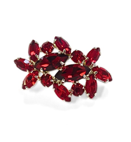 red crystal brooch 
