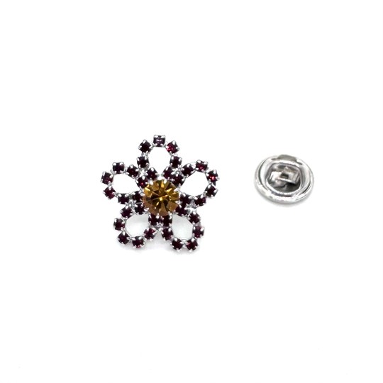 Brož / pin štrasová kytička