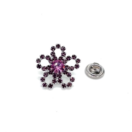 Brož / pin štrasová kytička