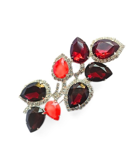 red crystal brooch
