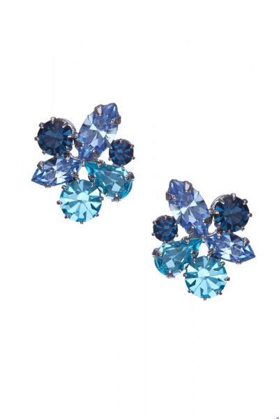 Náušnice pecky z modrých krystalů