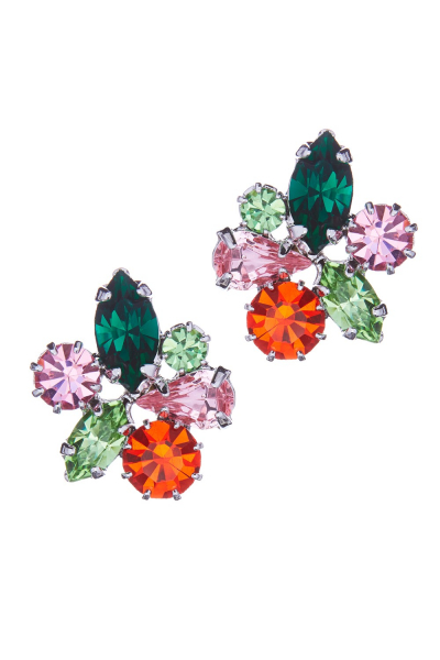 Náušnice pecky z pestrobarevných krystalů