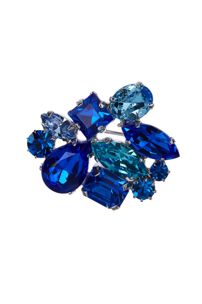 Modrá brož z tvarových kamenů