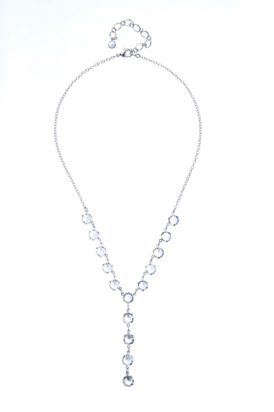 Krystalový náhrdelník ve stříbrné galvanizaci