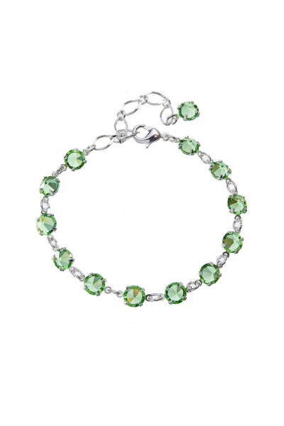 Šanelový náramek, zelená peridot