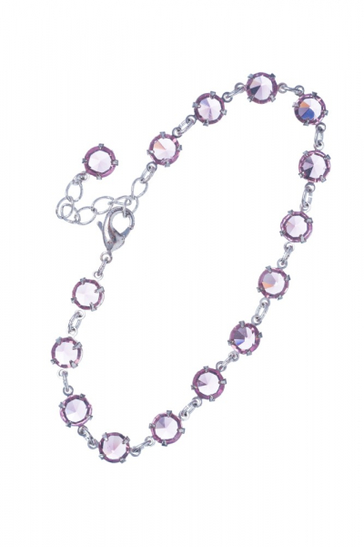 elegantní křišťálový náramek, light amethyst