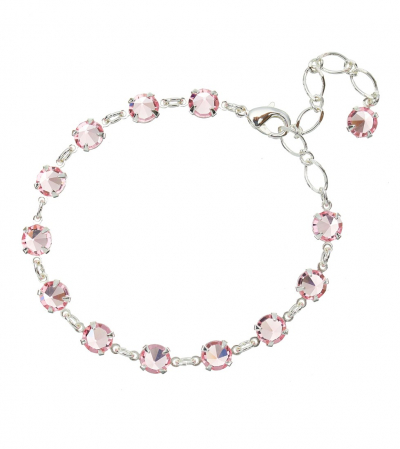 Krystalový náramek - light rose růžová