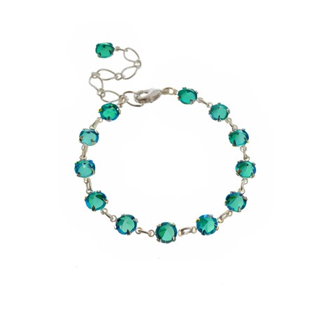 Krystalový náramek - blue zircon modrozelená