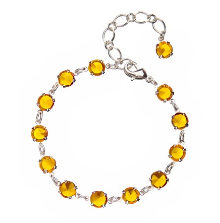 Yellow citrine rhinestone bracelet