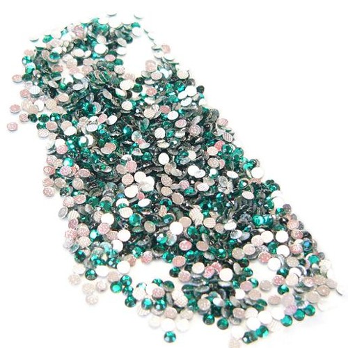 extra růže hotfix, nažehlovací, balení 144 ks, 3 mm, emerald