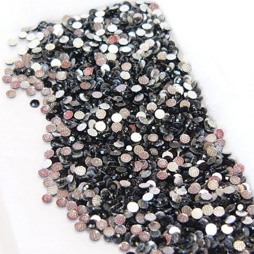 extra růže hotfix, nažehlovací, balení 144 ks, 2.5 mm, jet černá