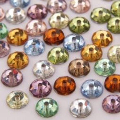 píchané “loch” extra růže - našívací kamínky, balení 144ks,  8mm