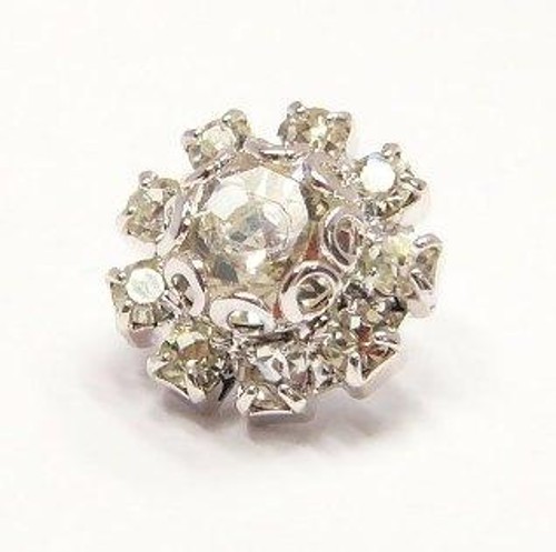 štrasový knoflík, galvanizace: stříbrná galvanizace