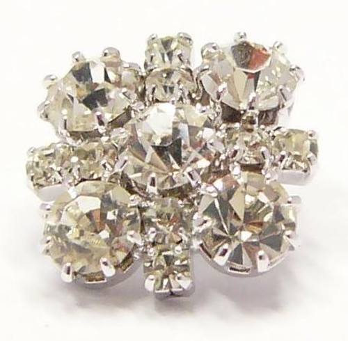 štrasový knoflík, galvanizace: stříbrná galvanizace