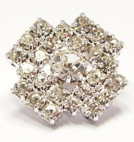 štrasový knoflík, galvanizace: stříbrná galvanizace