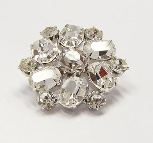 štrasový knoflík, galvanizace: stříbrná galvanizace