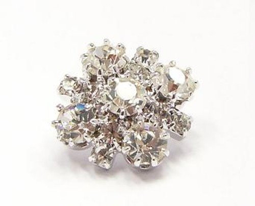 štrasový knoflík, galvanizace: stříbrná galvanizace