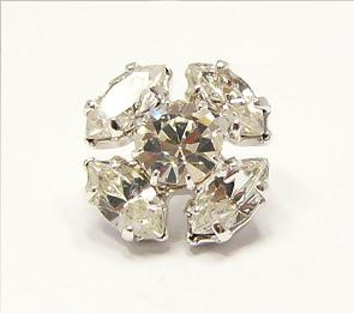 štrasový knoflík, galvanizace: stříbrná galvanizace