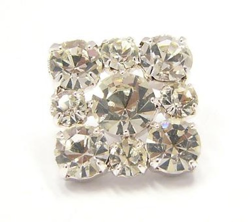 štrasový knoflík, galvanizace: stříbrná galvanizace