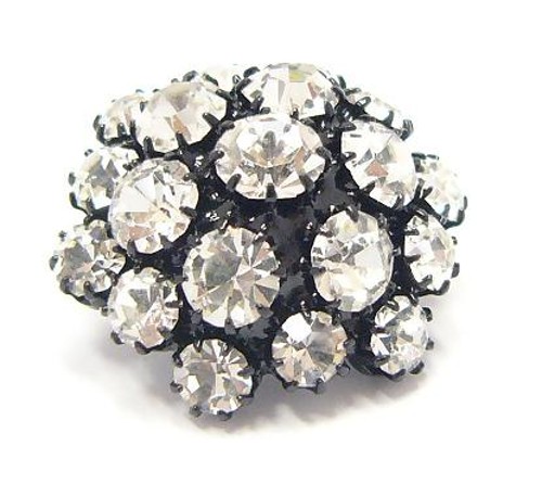 štrasový knoflík, galvanizace: cerna