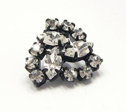 štrasový knoflík, galvanizace: cerna