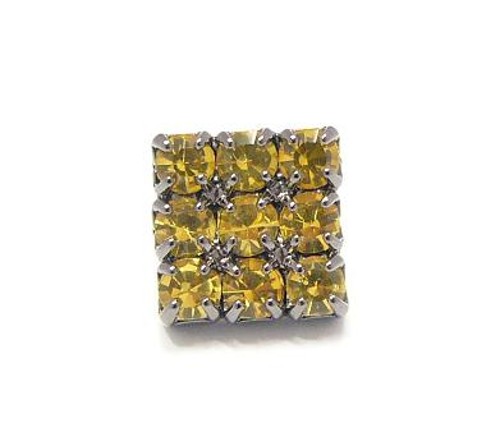 štrasový knoflík, galvanizace: rutenium