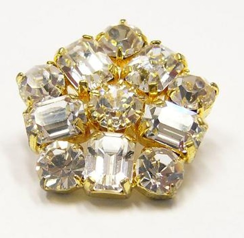 štrasový knoflík, galvanizace: zlatá galvanizace