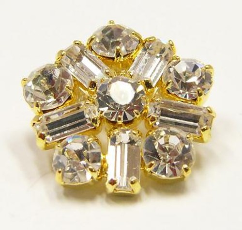 štrasový knoflík, galvanizace: zlatá galvanizace