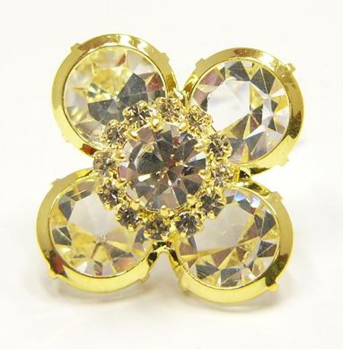 štrasový knoflík, galvanizace: zlatá galvanizace