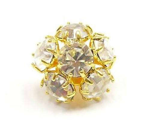 štrasový knoflík, galvanizace: zlatá galvanizace