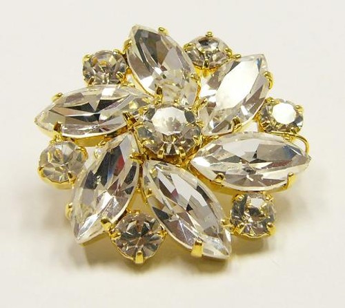 štrasový knoflík, galvanizace: zlatá galvanizace