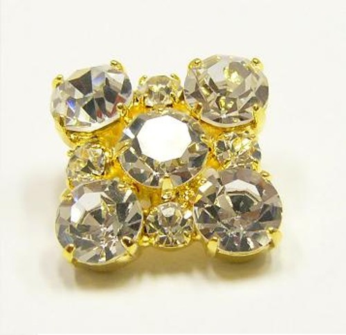 štrasový knoflík, galvanizace: zlatá galvanizace