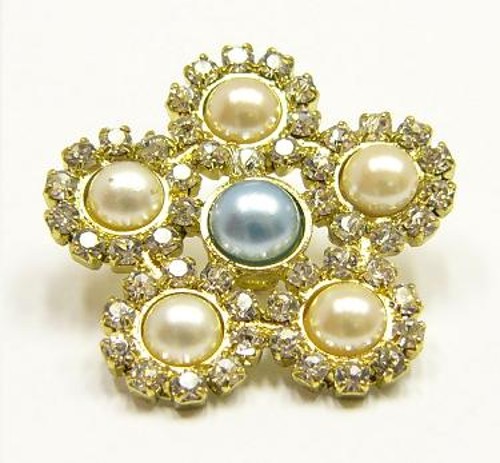 štrasový knoflík, galvanizace: zlatá galvanizace