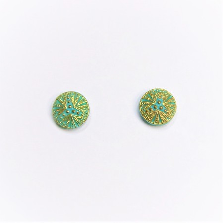 Náušnice pecky ze skleněných knoflíků