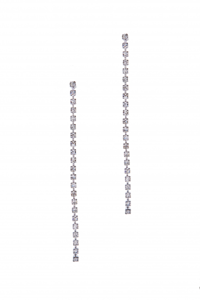 visací štrasové náušnice, puzeta, stříbrná galvanizace